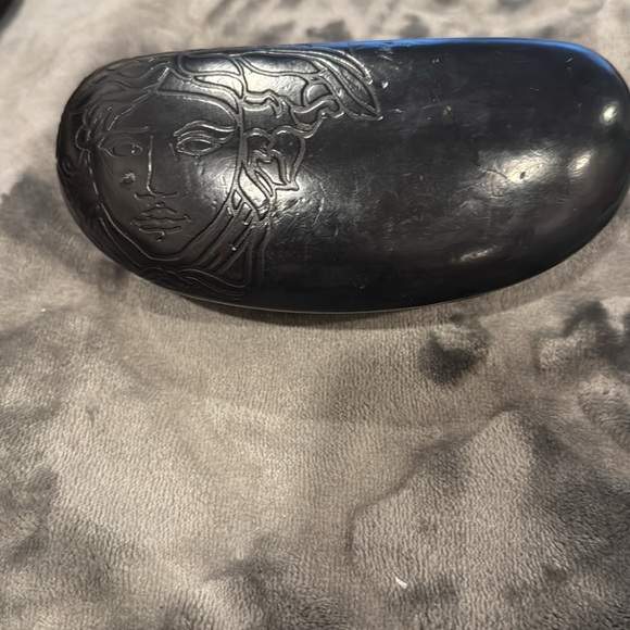 Versace large black leather sunglass case with card - Picture 2 of 4